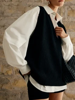 COMMENSE Single Piece Plain Sweater Vest* Sweater Vests|Sweaters & Cardigans