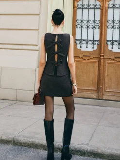 COMMENSE Sleeveless Bow Skirt Set* Skirt Sets|Long Sleeve Sets