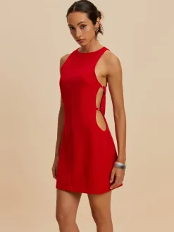COMMENSE Sleeveless Cutout Crew Neck Dress* Work Dresses|Cocktail & Party Dresses