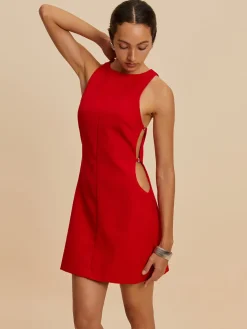 COMMENSE Sleeveless Cutout Crew Neck Dress* Work Dresses|Cocktail & Party Dresses