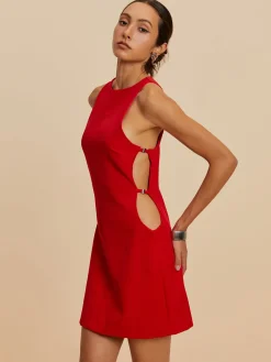 COMMENSE Sleeveless Cutout Crew Neck Dress* Work Dresses|Cocktail & Party Dresses