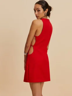 COMMENSE Sleeveless Cutout Crew Neck Dress* Work Dresses|Cocktail & Party Dresses