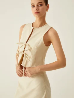 COMMENSE Sleeveless Tie Front Vest* Vests|Tank Tops & Camis