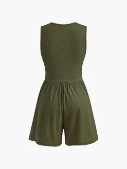 COMMENSE Sleeveless V-Neck Ribbed Jumpsuit* Jumpsuits & Rompers|Jumpsuits & Rompers