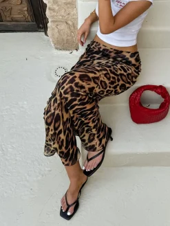 COMMENSE Slim Leopard Print Maxi Skirt* Skirts|Bottoms