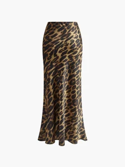 COMMENSE Slim Leopard Print Maxi Skirt* Skirts|Bottoms