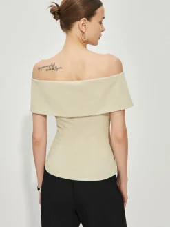 COMMENSE Slim Off-Shoulder Patchwork Blazer* Outerwear|Blazers