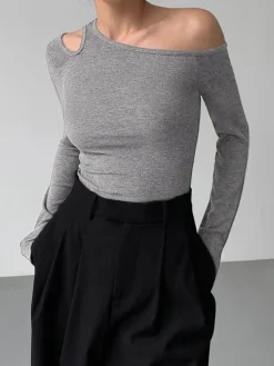 COMMENSE Slinky Cutout Knit Top* Sweater Tops|Sweaters & Cardigans