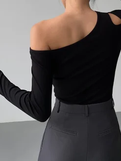 COMMENSE Slinky Cutout Knit Top* Sweater Tops|Sweaters & Cardigans