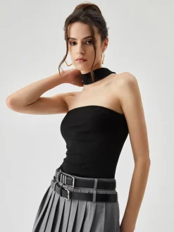COMMENSE Slinky Solid Halter Top* Tank Tops & Camis|Matching Sets