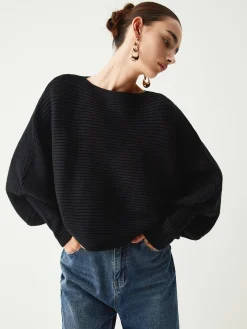 COMMENSE Slouchy Oversized Rib Crop Sweater* Sweater Tops|Sweaters & Cardigans