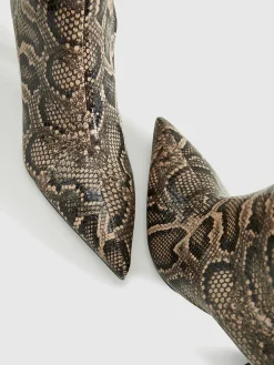 COMMENSE Snakeskin Print Knee-High Boots* Shoes|Accessories
