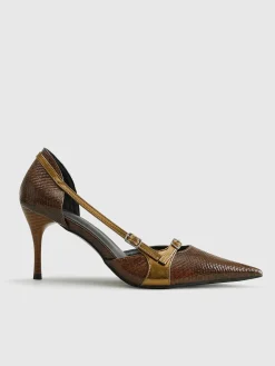 COMMENSE Snakeskin Printed Buckle Pumps* Shoes|Accessories