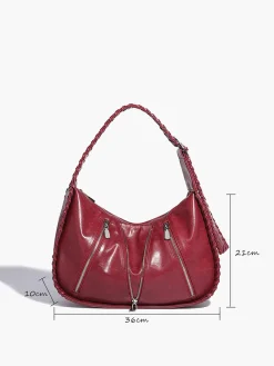 COMMENSE Soft-Buckle Zip-Decor Armpit Bag* Bags|Accessories