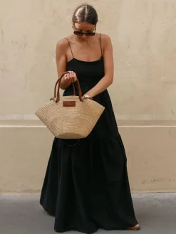 COMMENSE Solid Backless Long Dress* White Dresses|Black Dresses
