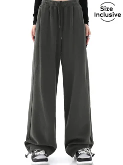 COMMENSE Solid Baggy Sweatpants* Wide Leg|Pants