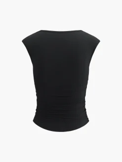 COMMENSE Solid Basic Cap Sleeve Top* Tank Tops & Camis|Tops