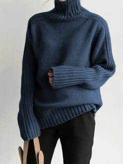 COMMENSE Solid High Neck Knit Sweater* Sweater Tops|Sweaters & Cardigans