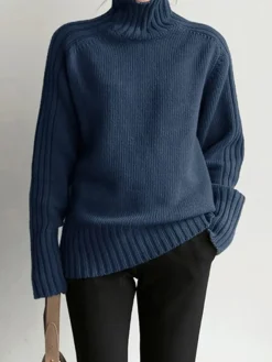 COMMENSE Solid High Neck Knit Sweater* Sweater Tops|Sweaters & Cardigans