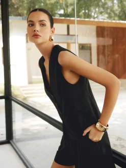 COMMENSE Solid Linen Tailored Waistcoat* Outerwear|Vests