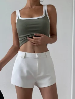 COMMENSE Solid Pockets Shorts* Shorts|Bottoms