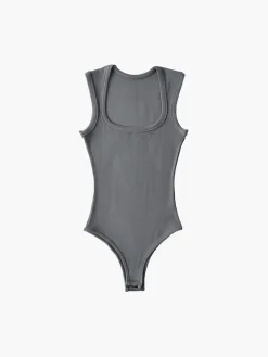 COMMENSE Solid Square Neck Bodysuits* Sweater Tops|Bodysuits