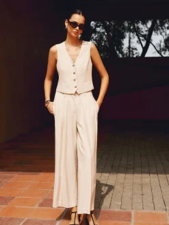 COMMENSE Solid Suit Straight Leg Pants* Pants|Matching Sets