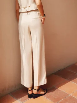 COMMENSE Solid Suit Straight Leg Pants* Pants|Matching Sets