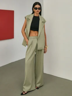 COMMENSE Solid Tailored Belted Vest* Outerwear|Vests