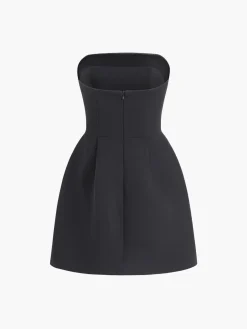 COMMENSE Solid Tube Mini Dress* Black Dresses|Casual Dresses