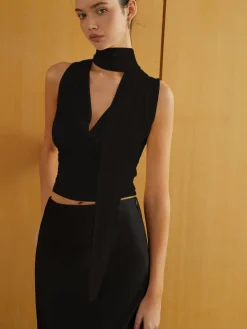 COMMENSE Solid Twist Front Sleeveless Blouse* Blouses & Shirts|Tops