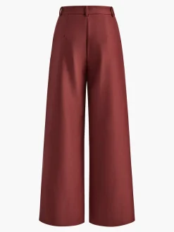 COMMENSE Solid Wide Leg Pants Without Belt* Pants|Wide Leg