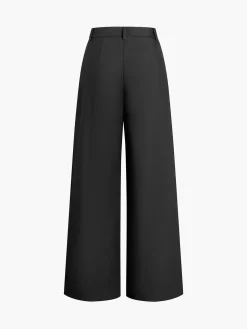 COMMENSE Solid Wide Leg Pants Without Belt* Pants|Wide Leg
