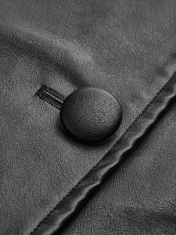 COMMENSE Split Belted Faux Leather Jacket* Outerwear|Jackets