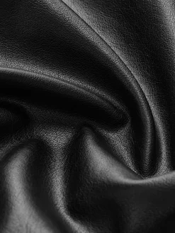 COMMENSE Split Belted Faux Leather Jacket* Outerwear|Jackets