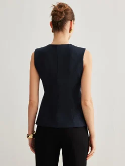 COMMENSE Split Button Down Slim Vest* Outerwear|Vests