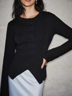 COMMENSE Split Cinched Waist T-Shirt* T-shirts|Tops