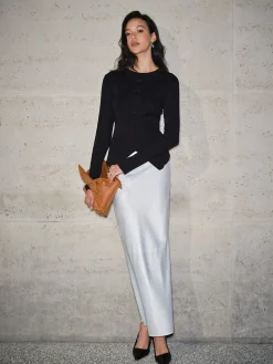 COMMENSE Split Cinched Waist T-Shirt* T-shirts|Tops