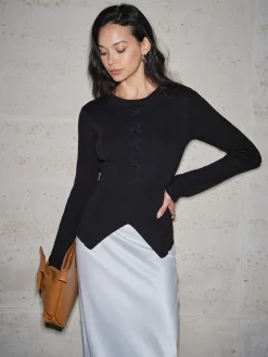 COMMENSE Split Cinched Waist T-Shirt* T-shirts|Tops
