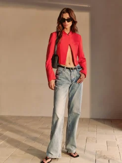 COMMENSE Split Crop Blazer* Outerwear|Blazers