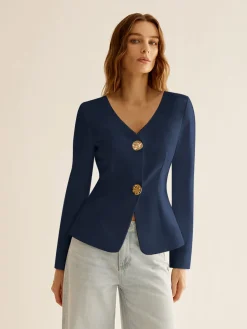 COMMENSE Split Skinny Blazer* Outerwear|Blazers