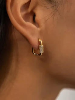 COMMENSE Square Chubby Diamond Earrings* Earrings|Accessories