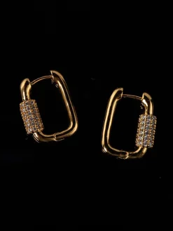 COMMENSE Square Chubby Diamond Earrings* Earrings|Accessories