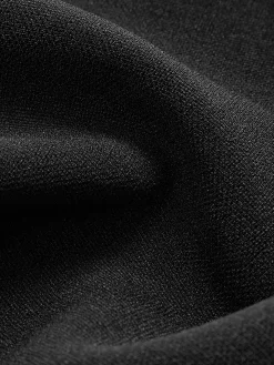 COMMENSE Square Collar Beaded Decor Pleated Dress* Black Dresses|Casual Dresses