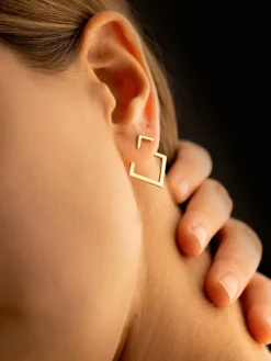 COMMENSE Square Geometric Stud Earrings* Earrings|Accessories