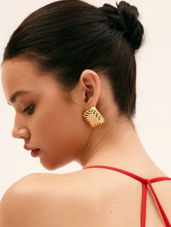 COMMENSE Square Textured Earings* Earrings|Accessories