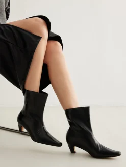 COMMENSE Square Toe Kitten Ankle Boots* Shoes|Accessories