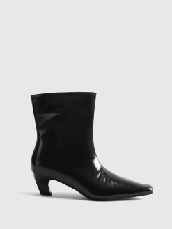 COMMENSE Square Toe Kitten Ankle Boots* Shoes|Accessories