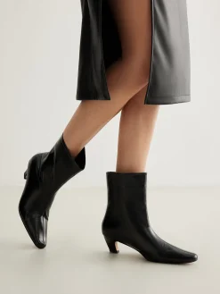 COMMENSE Square Toe Kitten Ankle Boots* Shoes|Accessories