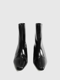 COMMENSE Square Toe Kitten Ankle Boots* Shoes|Accessories